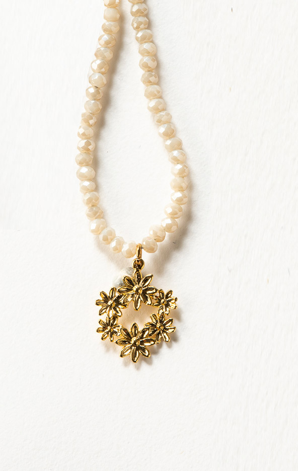 Perlenkette Florina - ivory vergoldet